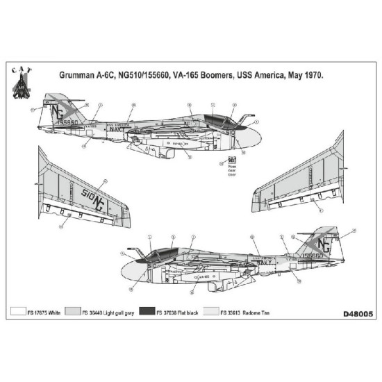 CAT4 D48005 1/48 A6C Intruder TRIM, scale model kit, accessories for